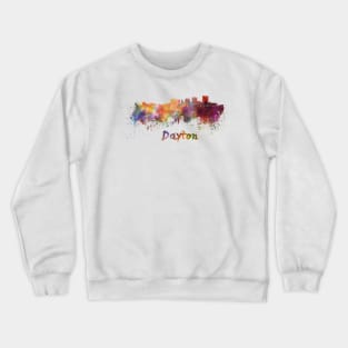 Dayton skyline in watercolor Crewneck Sweatshirt